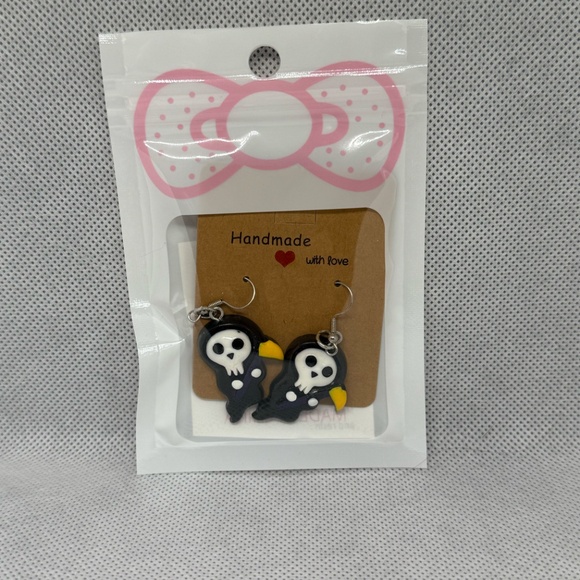 Handmade Grim Reaper Earrings - Picture 3 of 6
